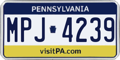 PA license plate MPJ4239