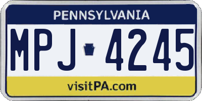 PA license plate MPJ4245