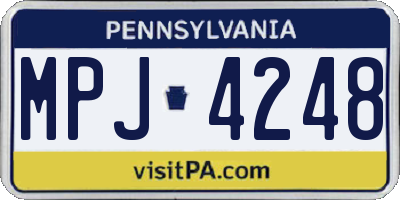 PA license plate MPJ4248