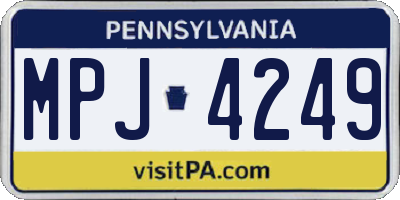PA license plate MPJ4249