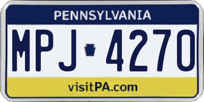 PA license plate MPJ4270
