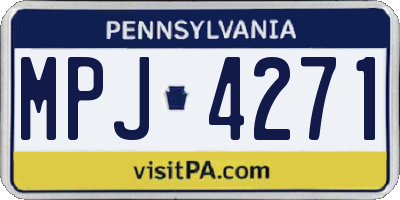 PA license plate MPJ4271