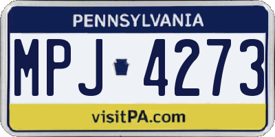 PA license plate MPJ4273