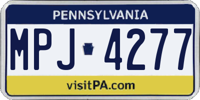 PA license plate MPJ4277