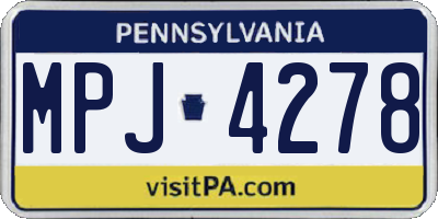 PA license plate MPJ4278