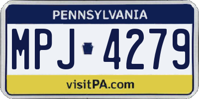 PA license plate MPJ4279