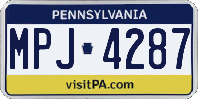 PA license plate MPJ4287