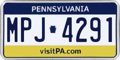 PA license plate MPJ4291