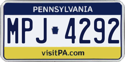 PA license plate MPJ4292
