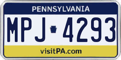 PA license plate MPJ4293