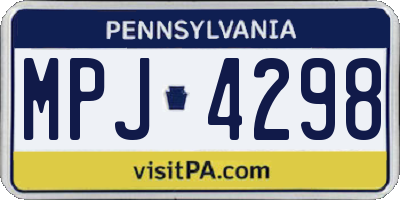 PA license plate MPJ4298