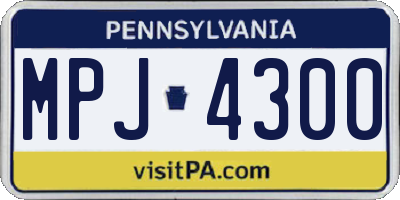 PA license plate MPJ4300