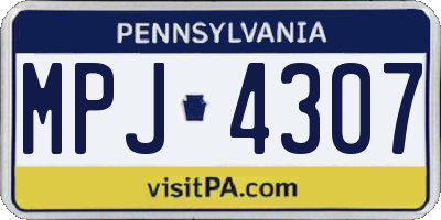 PA license plate MPJ4307