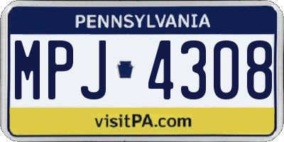 PA license plate MPJ4308