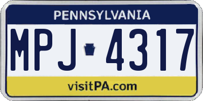 PA license plate MPJ4317