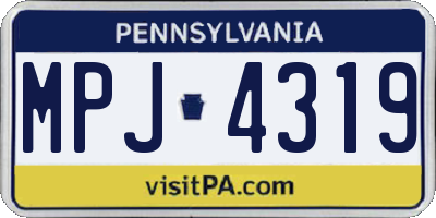 PA license plate MPJ4319