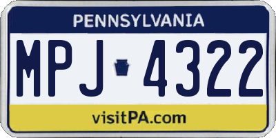 PA license plate MPJ4322