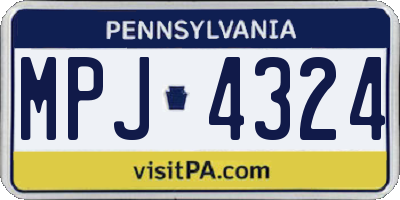 PA license plate MPJ4324