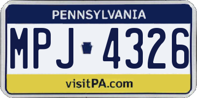 PA license plate MPJ4326