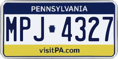 PA license plate MPJ4327