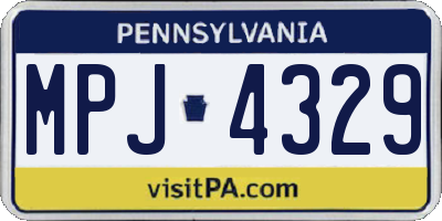 PA license plate MPJ4329
