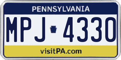 PA license plate MPJ4330