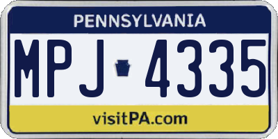 PA license plate MPJ4335
