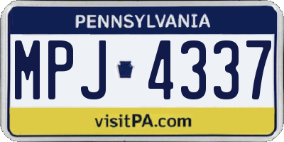 PA license plate MPJ4337