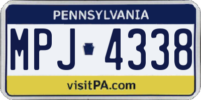 PA license plate MPJ4338