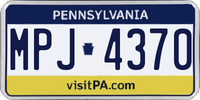 PA license plate MPJ4370