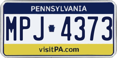 PA license plate MPJ4373