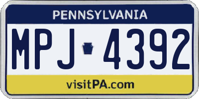 PA license plate MPJ4392