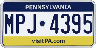 PA license plate MPJ4395