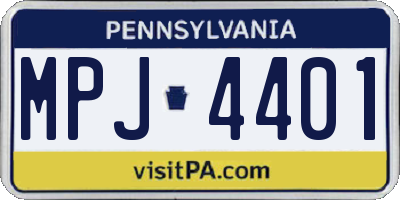 PA license plate MPJ4401