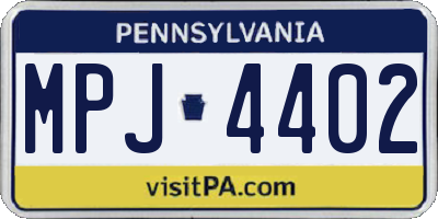 PA license plate MPJ4402