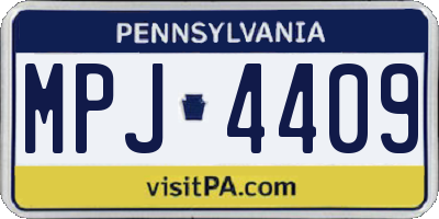 PA license plate MPJ4409