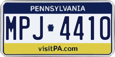 PA license plate MPJ4410