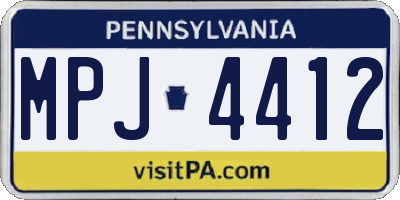 PA license plate MPJ4412