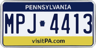 PA license plate MPJ4413