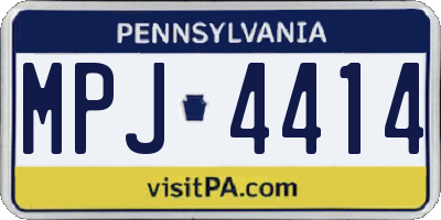 PA license plate MPJ4414