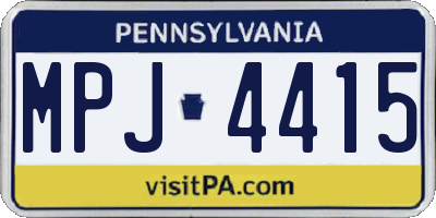 PA license plate MPJ4415
