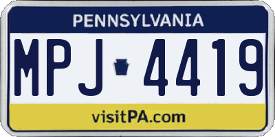 PA license plate MPJ4419