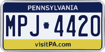 PA license plate MPJ4420