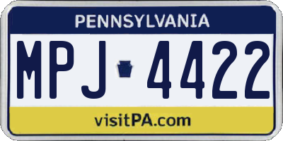 PA license plate MPJ4422