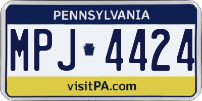 PA license plate MPJ4424
