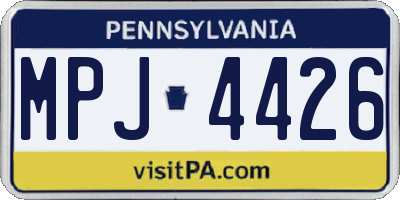 PA license plate MPJ4426