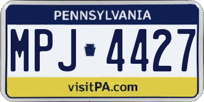 PA license plate MPJ4427