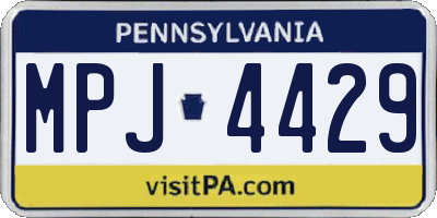 PA license plate MPJ4429