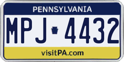 PA license plate MPJ4432