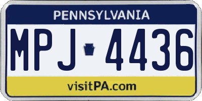 PA license plate MPJ4436